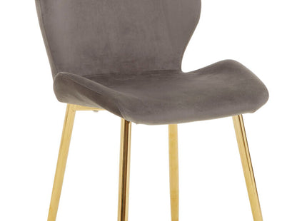 Wimslow Smoked Glass Dining Table and 6 Grey Velvet Dining Chairs Set