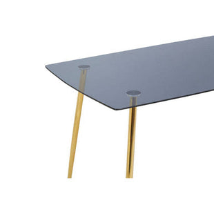 Wimslow Smoked Glass Dining Table and 6 Grey Velvet Dining Chairs Set