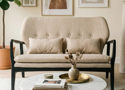 Stockholm Beige Fabric 2 Seater Sofa