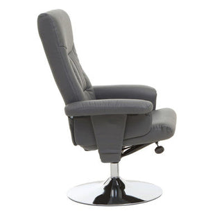 Denton Grey Leather Effect Recliner Chair