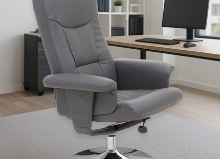 Denton Grey Leather Effect Recliner Chair