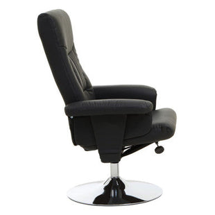 Denton Black Leather Effect Recliner Chair