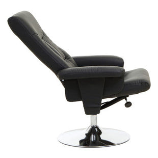 Denton Black Leather Effect Recliner Chair