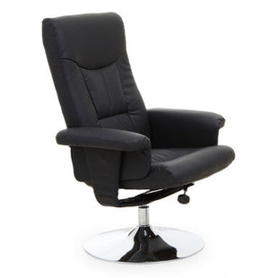 Denton Black Leather Effect Recliner Chair