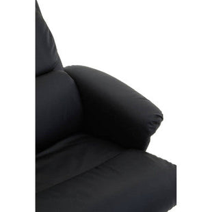 Denton Black Leather Effect Recliner Chair with Footstool