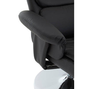 Denton Black Leather Effect Recliner Chair with Footstool
