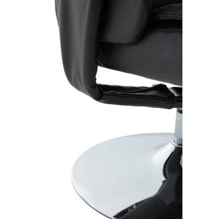 Denton Black Leather Effect Recliner Chair with Footstool