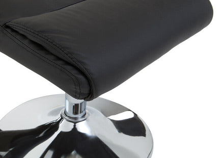 Denton Black Leather Effect Recliner Chair with Footstool