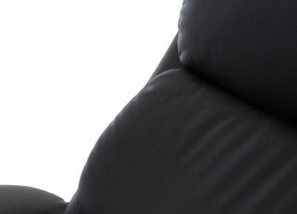 Denton Black Leather Effect Recliner Chair with Footstool