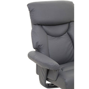 Denton Grey Leather Effect Recliner Chair with Footstool