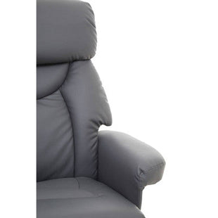 Denton Grey Leather Effect Recliner Chair with Footstool