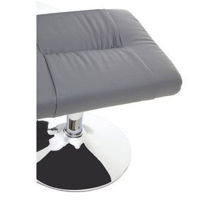 Denton Grey Leather Effect Recliner Chair with Footstool