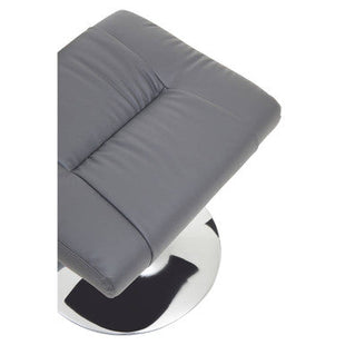 Denton Grey Leather Effect Recliner Chair with Footstool