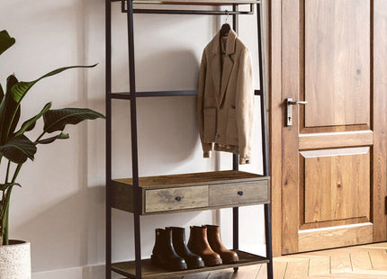 Bradbury Dark Oak Veneer Open Wardrobe