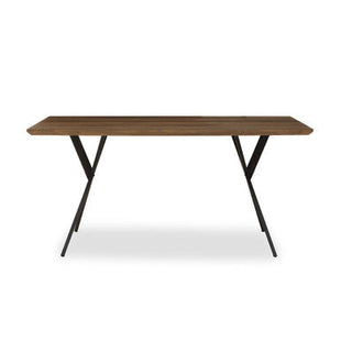 Arron Brown Wood Veneer Finish Rectangular Dining Table