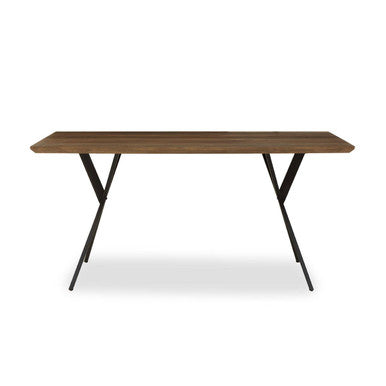 Arron Brown Wood Veneer Finish Rectangular Dining Table
