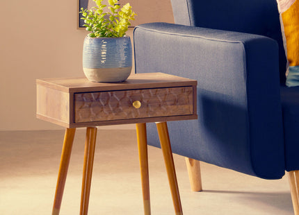 Frida Wood Effect 1 Drawer Bedside Table