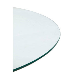 Salford Clear Glass Round Dining Table with Black Wood Effect Base