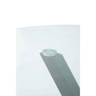 Salford Clear Glass Round Dining Table with Grey Finish Base