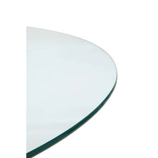 Salford Clear Glass Round Dining Table with Grey Finish Base