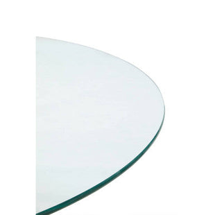 Salford Clear Glass Round Dining Table with Black Finish Base