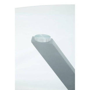 Salford Clear Glass Round Dining Table with Black Finish Base