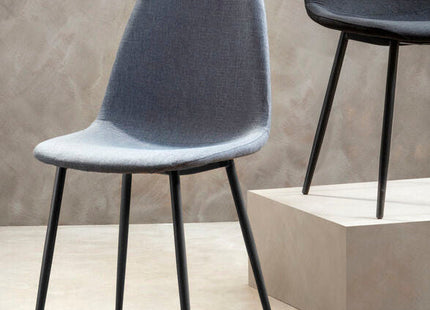 Salford Grey Fabric Dining Chair with Metal Legs