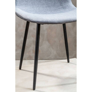 Salford Grey Fabric Dining Chair with Metal Legs