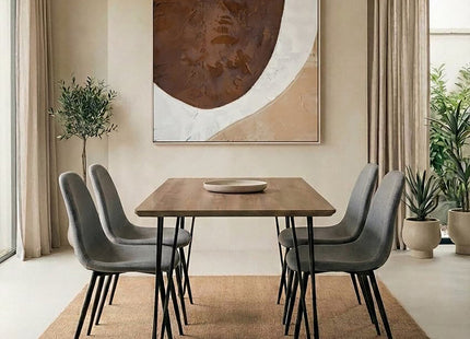 Salford Grey Fabric Dining Chair with Metal Legs