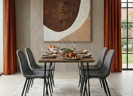 Salford Grey Fabric Dining Chair with Metal Legs