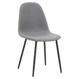 Salford Mink Fabric Dining Chair with Black Finish Legs