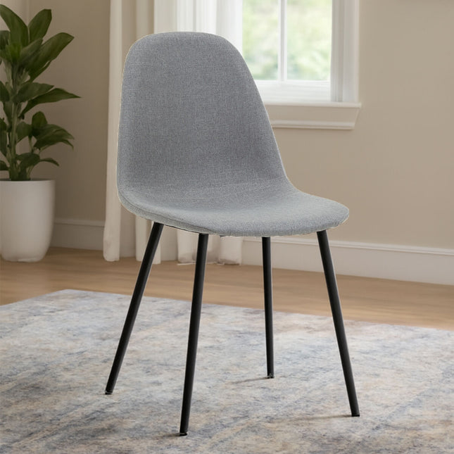 Salford Mink Fabric Dining Chair with Black Finish Legs