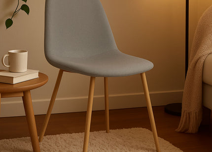 Salford Grey Fabric Dining Chair with Wood Effect Legs