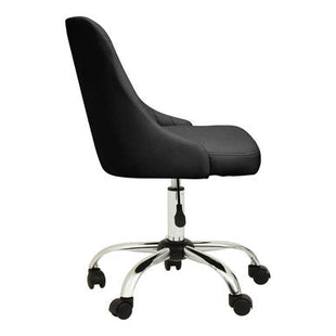 Brent Black Ribbed Fabric Home Office Chair with Chrome Finish Base
