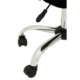 Brent Black Ribbed Fabric Home Office Chair with Chrome Finish Base