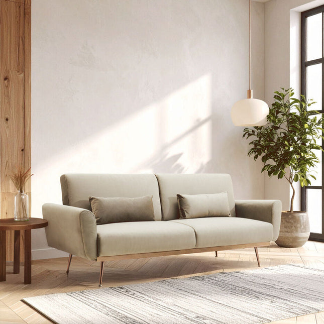 Hatton Mink Velvet Sofa Bed