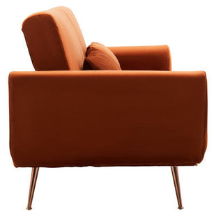 Hatton Burnt Orange Velvet Sofa Bed