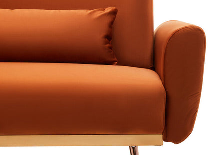 Hatton Burnt Orange Velvet Sofa Bed