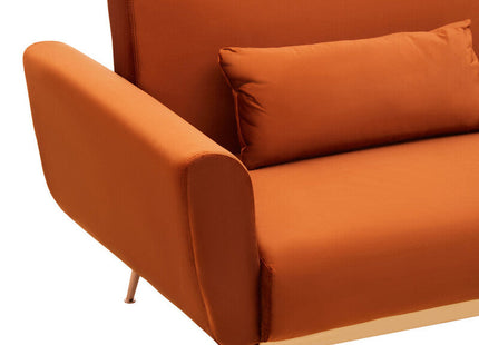 Hatton Burnt Orange Velvet Sofa Bed