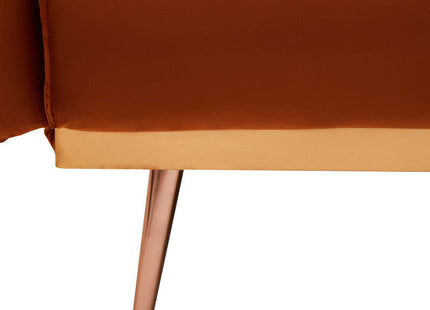 Hatton Burnt Orange Velvet Sofa Bed