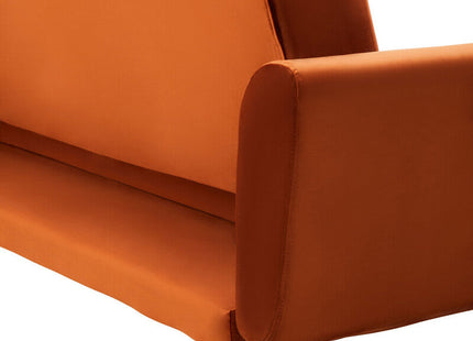Hatton Burnt Orange Velvet Sofa Bed