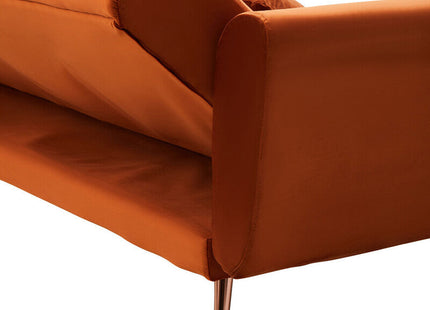 Hatton Burnt Orange Velvet Sofa Bed