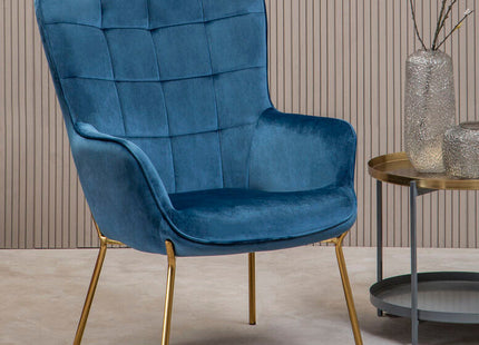 Stockholm Blue Velvet Tufted Chair