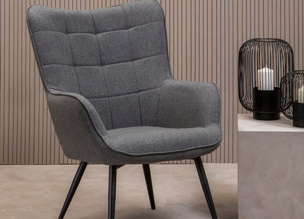 Stockholm Grey Fabric Tufted Chair