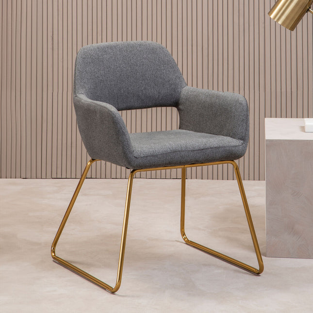 Stockholm Grey Fabric Dining Chair