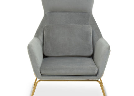Stockholm Grey Velvet High Back Armchair
