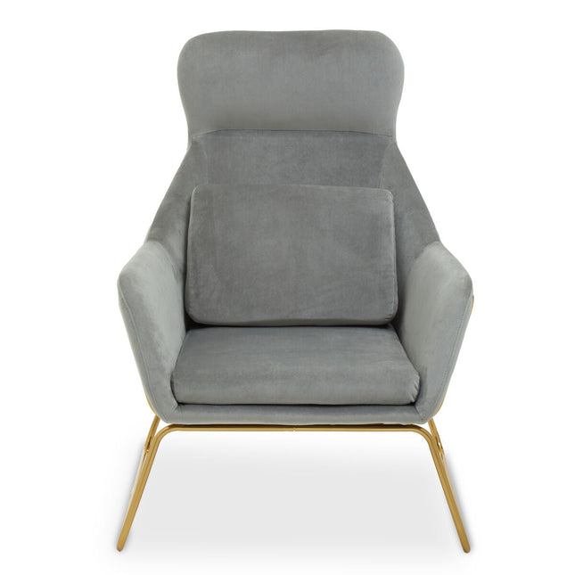Stockholm Grey Velvet High Back Armchair