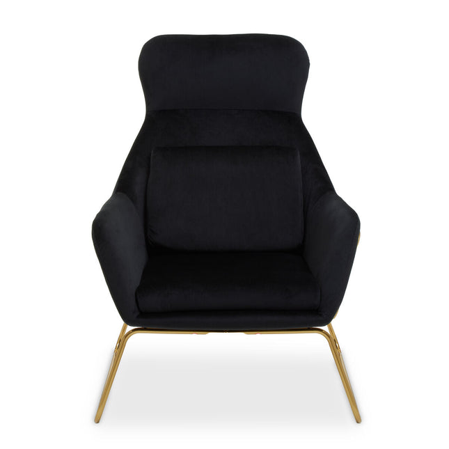 Stockholm Black Velvet High Back Armchair