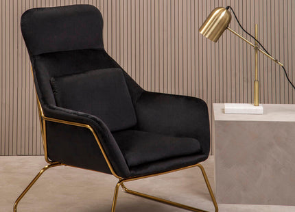 Stockholm Black Velvet High Back Armchair