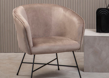 Stockholm Mink Velvet Curved Accent Chair